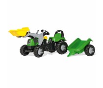 Vaikiškas minamas traktorius su priekaba ir kaušu vaikams nuo 2,5 iki 5 m. | rollyKid Deutz-Fahr | Rolly Toys 023196